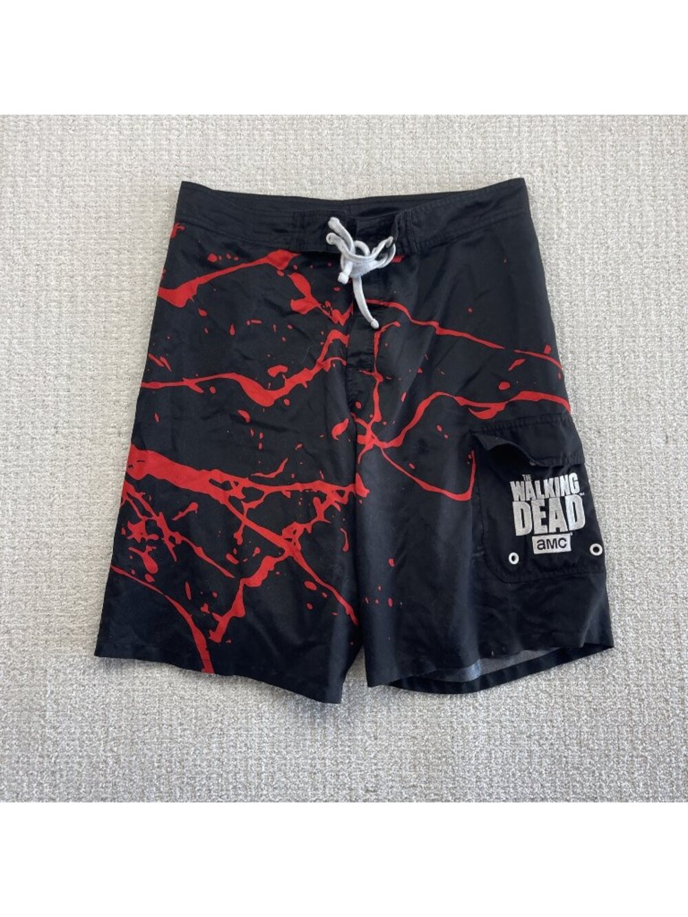 Walking Dead Amc Blood Splatter Walkers Board Shorts Swim Suit Trunks Read